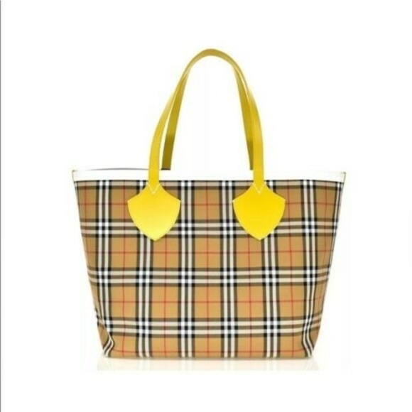 yellow burberry bag